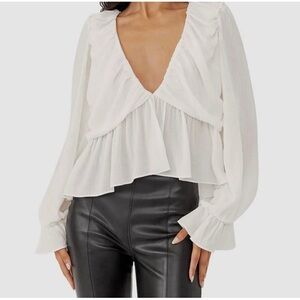 FREE PEOPLE "Daia" Ruffle Top Sz Large